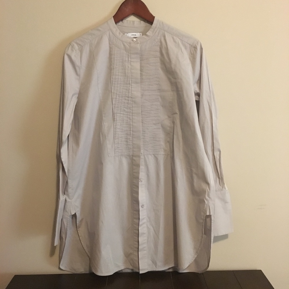 Vince Mandarin Collar Button Up Tunic Size XS